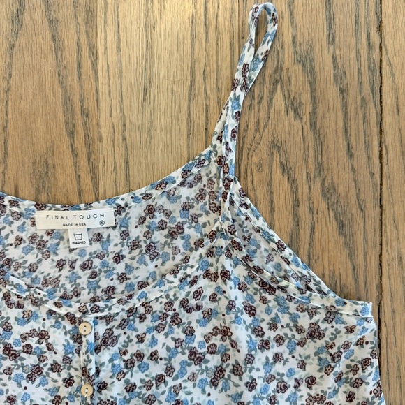 Final Touch Women’s Floral Print Babydoll Crop Spaghetti Strap Top Size Small - Picture 6 of 14